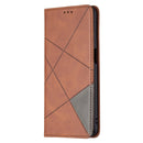 For OPPO A74 5G / A93 5G / A54 5G Rhombus Texture Horizontal Flip Magnetic Leather Case with Holder & Card Slots(Brown)