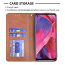 For OPPO A74 5G / A93 5G / A54 5G Rhombus Texture Horizontal Flip Magnetic Leather Case with Holder & Card Slots(Brown)