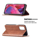 For OPPO A74 5G / A93 5G / A54 5G Rhombus Texture Horizontal Flip Magnetic Leather Case with Holder & Card Slots(Brown)