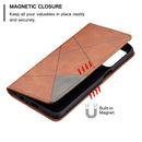For OPPO A74 5G / A93 5G / A54 5G Rhombus Texture Horizontal Flip Magnetic Leather Case with Holder & Card Slots(Brown)