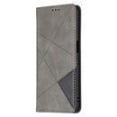 For OPPO A74 5G / A93 5G / A54 5G Rhombus Texture Horizontal Flip Magnetic Leather Case with Holder & Card Slots(Grey)
