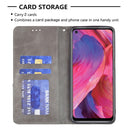 For OPPO A74 5G / A93 5G / A54 5G Rhombus Texture Horizontal Flip Magnetic Leather Case with Holder & Card Slots(Grey)