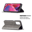 For OPPO A74 5G / A93 5G / A54 5G Rhombus Texture Horizontal Flip Magnetic Leather Case with Holder & Card Slots(Grey)