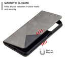 For OPPO A74 5G / A93 5G / A54 5G Rhombus Texture Horizontal Flip Magnetic Leather Case with Holder & Card Slots(Grey)