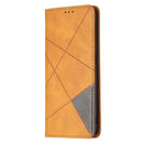 For OPPO A94 5G / F19 Pro Plus / Reno5 Z 5G Rhombus Texture Horizontal Flip Magnetic Leather Case with Holder & Card Slots(Yellow)