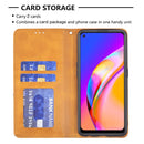 For OPPO A94 5G / F19 Pro Plus / Reno5 Z 5G Rhombus Texture Horizontal Flip Magnetic Leather Case with Holder & Card Slots(Yellow)