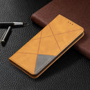 For OPPO A94 5G / F19 Pro Plus / Reno5 Z 5G Rhombus Texture Horizontal Flip Magnetic Leather Case with Holder & Card Slots(Yellow)
