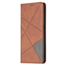For OPPO A94 5G / F19 Pro Plus / Reno5 Z 5G Rhombus Texture Horizontal Flip Magnetic Leather Case with Holder & Card Slots(Brown)