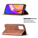 For OPPO A94 5G / F19 Pro Plus / Reno5 Z 5G Rhombus Texture Horizontal Flip Magnetic Leather Case with Holder & Card Slots(Brown)