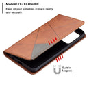 For OPPO A94 5G / F19 Pro Plus / Reno5 Z 5G Rhombus Texture Horizontal Flip Magnetic Leather Case with Holder & Card Slots(Brown)