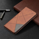 For OPPO A94 5G / F19 Pro Plus / Reno5 Z 5G Rhombus Texture Horizontal Flip Magnetic Leather Case with Holder & Card Slots(Brown)