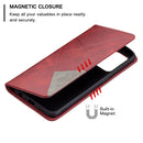 For OPPO A94 5G / F19 Pro Plus / Reno5 Z 5G Rhombus Texture Horizontal Flip Magnetic Leather Case with Holder & Card Slots(Red)