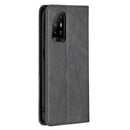For OPPO A94 5G / F19 Pro Plus / Reno5 Z 5G Rhombus Texture Horizontal Flip Magnetic Leather Case with Holder & Card Slots(Black)