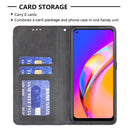 For OPPO A94 5G / F19 Pro Plus / Reno5 Z 5G Rhombus Texture Horizontal Flip Magnetic Leather Case with Holder & Card Slots(Black)