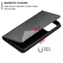 For OPPO A94 5G / F19 Pro Plus / Reno5 Z 5G Rhombus Texture Horizontal Flip Magnetic Leather Case with Holder & Card Slots(Black)