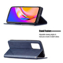 For OPPO A94 5G / F19 Pro Plus / Reno5 Z 5G Rhombus Texture Horizontal Flip Magnetic Leather Case with Holder & Card Slots(Blue)