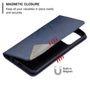 For OPPO A94 5G / F19 Pro Plus / Reno5 Z 5G Rhombus Texture Horizontal Flip Magnetic Leather Case with Holder & Card Slots(Blue)