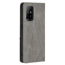 For OPPO A94 5G / F19 Pro Plus / Reno5 Z 5G Rhombus Texture Horizontal Flip Magnetic Leather Case with Holder & Card Slots(Grey)