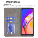 For OPPO A94 5G / F19 Pro Plus / Reno5 Z 5G Rhombus Texture Horizontal Flip Magnetic Leather Case with Holder & Card Slots(Grey)