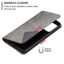For OPPO A94 5G / F19 Pro Plus / Reno5 Z 5G Rhombus Texture Horizontal Flip Magnetic Leather Case with Holder & Card Slots(Grey)
