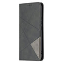For vivo Y11/Y15/Y12/Y17 Rhombus Texture Horizontal Flip Magnetic Leather Case with Holder & Card Slots(Black)