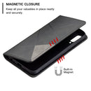 For vivo Y11/Y15/Y12/Y17 Rhombus Texture Horizontal Flip Magnetic Leather Case with Holder & Card Slots(Black)
