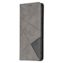 For vivo Y11/Y15/Y12/Y17 Rhombus Texture Horizontal Flip Magnetic Leather Case with Holder & Card Slots(Grey)