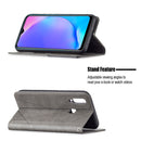For vivo Y11/Y15/Y12/Y17 Rhombus Texture Horizontal Flip Magnetic Leather Case with Holder & Card Slots(Grey)