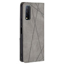 For vivo Y20 Rhombus Texture Horizontal Flip Magnetic Leather Case with Holder & Card Slots(Grey)
