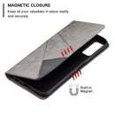 For vivo Y20 Rhombus Texture Horizontal Flip Magnetic Leather Case with Holder & Card Slots(Grey)