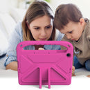For Huawei Enjoy Tablet 2 / MatePad T10 / T10s Portable Handle EVA Shockproof Anti Falling Protective Case with Triangle Holder(Rose Red)