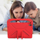 For Lenovo Tab P11 TB-J606F / Tab P11 Plus TB-J607F Portable Handle EVA Shockproof Anti Falling Protective Case with Triangle Holder(Red)