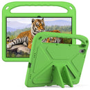 For Lenovo Tab P11 TB-J606F / Tab P11 Plus TB-J607F Portable Handle EVA Shockproof Anti Falling Protective Case with Triangle Holder(Green)
