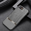 Shang Rui Wood Grain Skin PU + TPU Shockproof Case For iPhone SE 2022 / SE 2020 / 8 / 7(Grey)