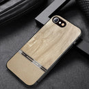 Shang Rui Wood Grain Skin PU + TPU Shockproof Case For iPhone SE 2022 / SE 2020 / 8 / 7(Wood Color)