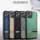 Shang Rui Wood Grain Skin PU + TPU Shockproof Case For iPhone SE 2022 / SE 2020 / 8 / 7(Wood Color)