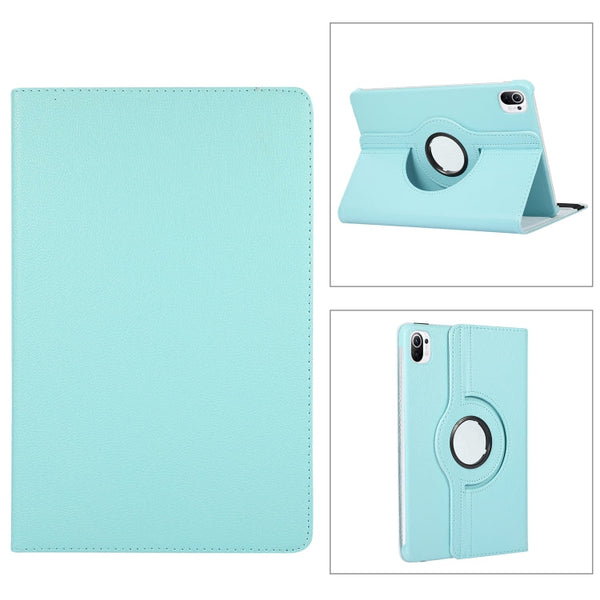 For Xiaomi Pad 5 Pro / Pad 5 360 Degree Rotation Litchi Texture Flip Leather Case with Holder(Sky Blue)