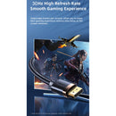 USAMS US-SJ530 U74 DP to HDMI 4K Glossy Aluminum Alloy HD Audio and Video Cable, Cable Length: 2m(Black)