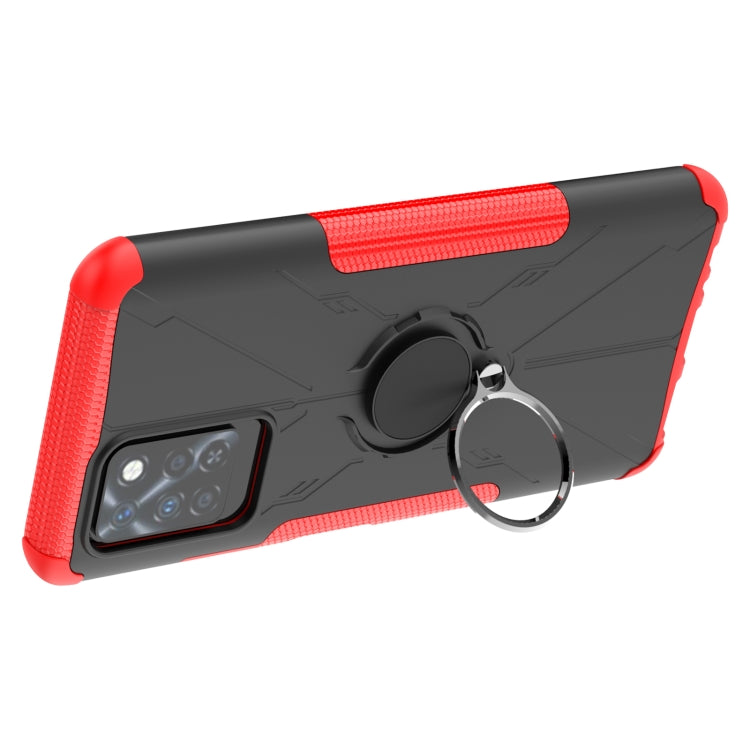For Infinix Note 10 Pro Armor Bear Shockproof PC + TPU Protective Case with Ring Holder(Red)