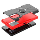 For Infinix Note 10 Pro Armor Bear Shockproof PC + TPU Protective Case with Ring Holder(Red)