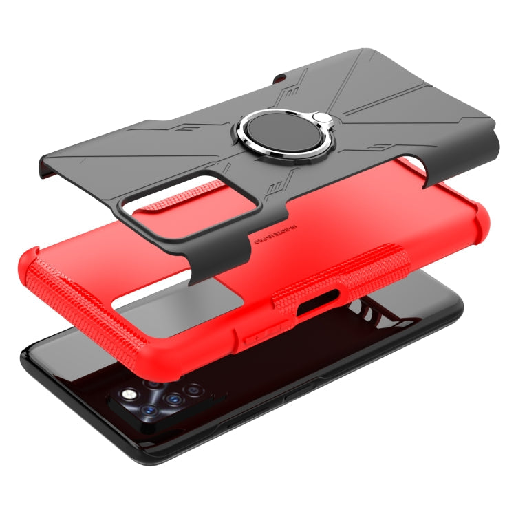 For Infinix Note 10 Pro Armor Bear Shockproof PC + TPU Protective Case with Ring Holder(Red)