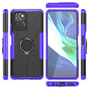 For Infinix Note 10 Pro Armor Bear Shockproof PC + TPU Protective Case with Ring Holder(Purple)