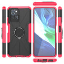 For Infinix Note 10 Pro Armor Bear Shockproof PC + TPU Protective Case with Ring Holder(Rose Red)