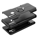 For Tecno Spark 7 Armor Bear Shockproof PC + TPU Protective Case with Ring Holder(Black)