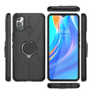 For Tecno Spark 7 Armor Bear Shockproof PC + TPU Protective Case with Ring Holder(Black)