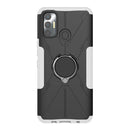 For Tecno Spark 7 Armor Bear Shockproof PC + TPU Protective Case with Ring Holder(White)