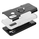 For Tecno Spark 7 Armor Bear Shockproof PC + TPU Protective Case with Ring Holder(White)
