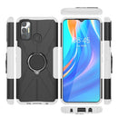 For Tecno Spark 7 Armor Bear Shockproof PC + TPU Protective Case with Ring Holder(White)