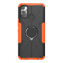 For Tecno Spark 7 Armor Bear Shockproof PC + TPU Protective Case with Ring Holder(Orange)