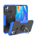 For Tecno Spark 7 Armor Bear Shockproof PC + TPU Protective Case with Ring Holder(Blue)